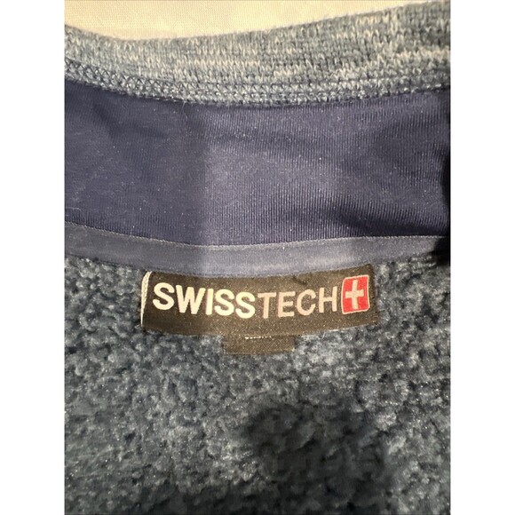 Swiss Tech Jacket Men 2XL Blue Pullover Fleece Mock Neck Full Zip LS Sweater - Picture 8 of 12